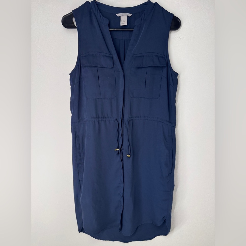 H&M Dark Blue Blouse dress